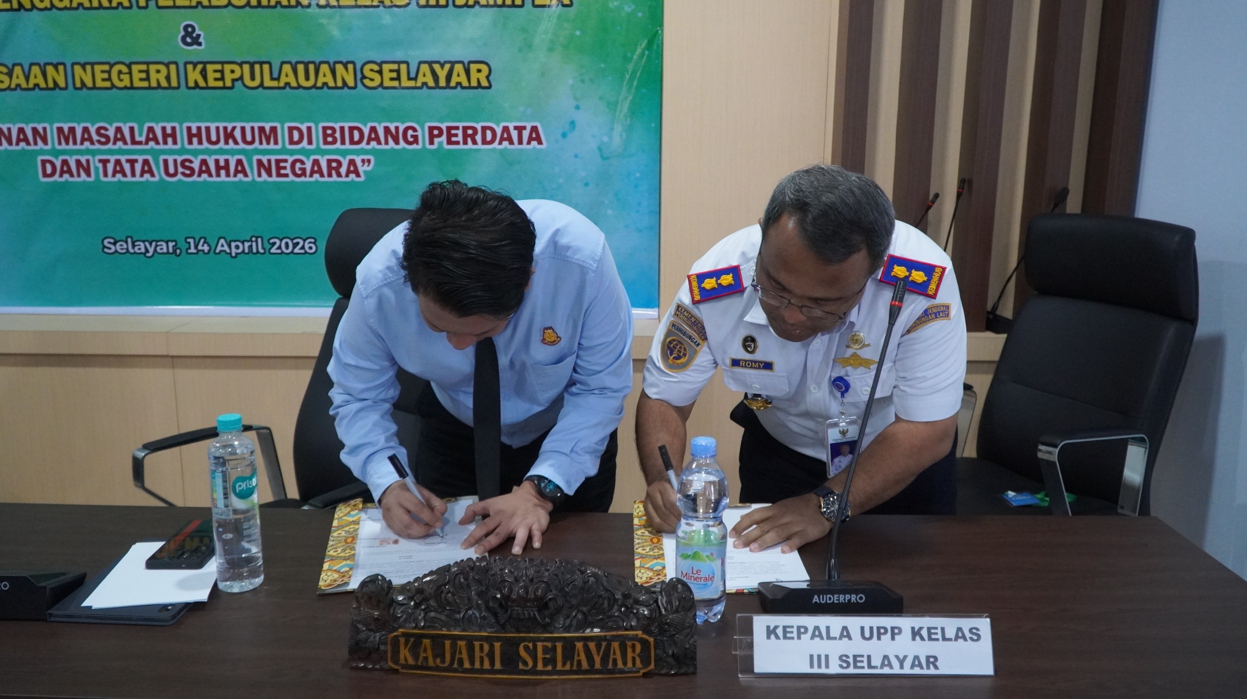 Penandatanganan Kesepakatan Bersama (MOU) Antara UPP Selayar, UPP Jampea dan Kejaksaan Negeri Kepulauan Selayar